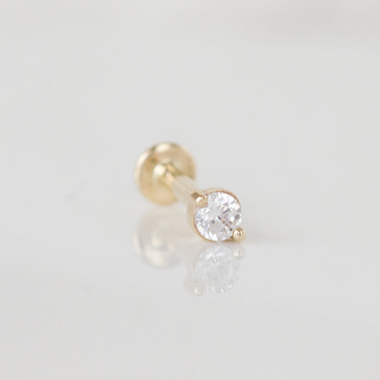 Round solitaire stud | 14ct Gold
