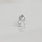 Round solitaire stud | Silver