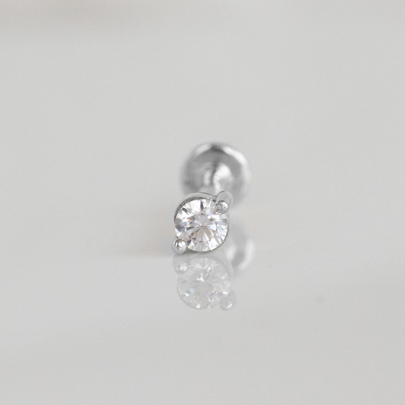 Round solitaire stud | Silver