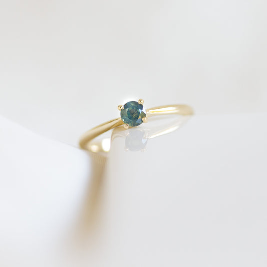 Tula Solitaire | Opalescent Teal Sapphire