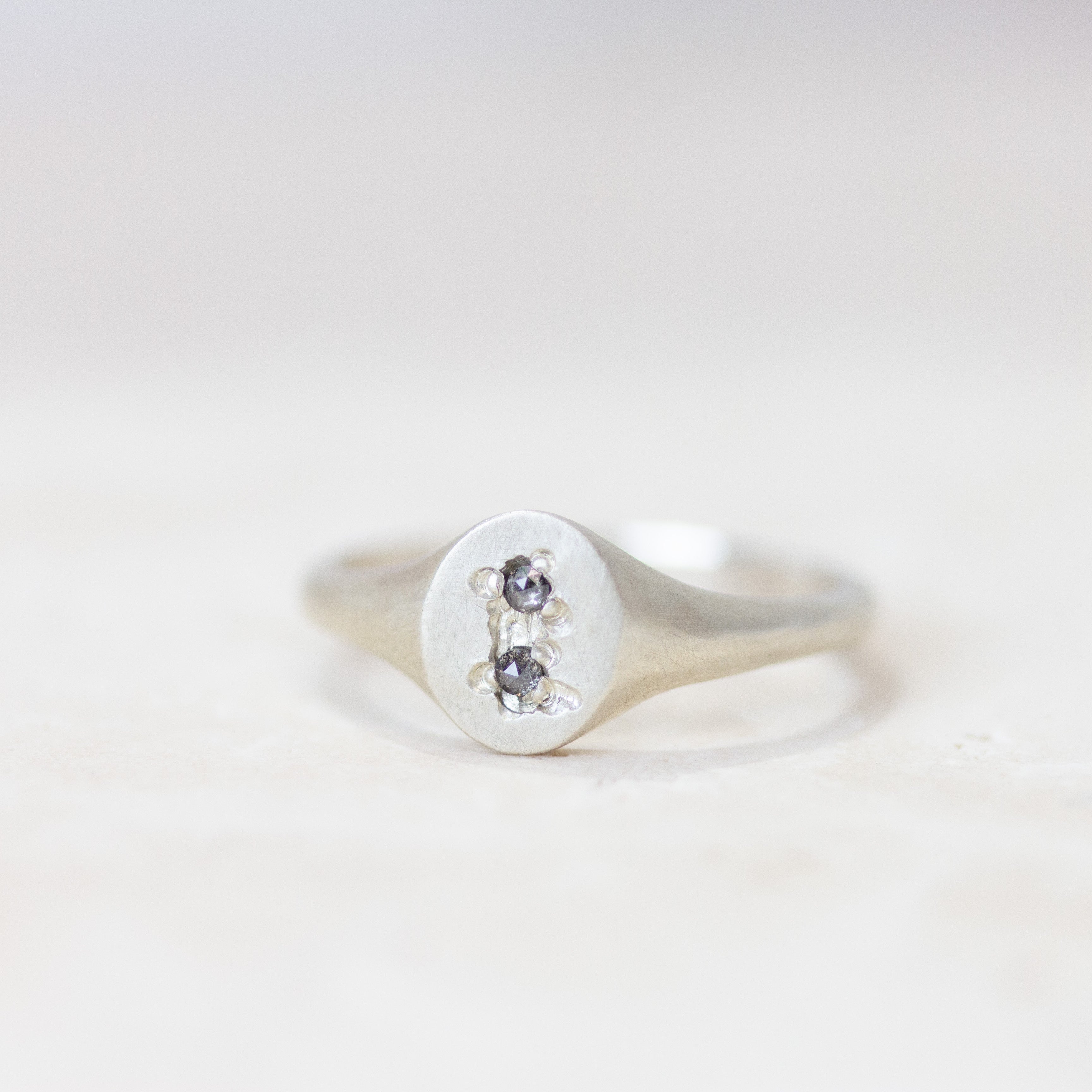 Ruins Signet | Salt & Pepper Diamond