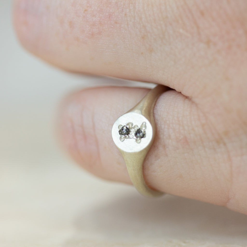 Ruins Signet | Salt & Pepper Diamond