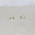 Baguette Diamond Studs | 14ct Gold
