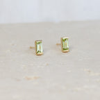 Peridot Confetti Studs | 14ct gold