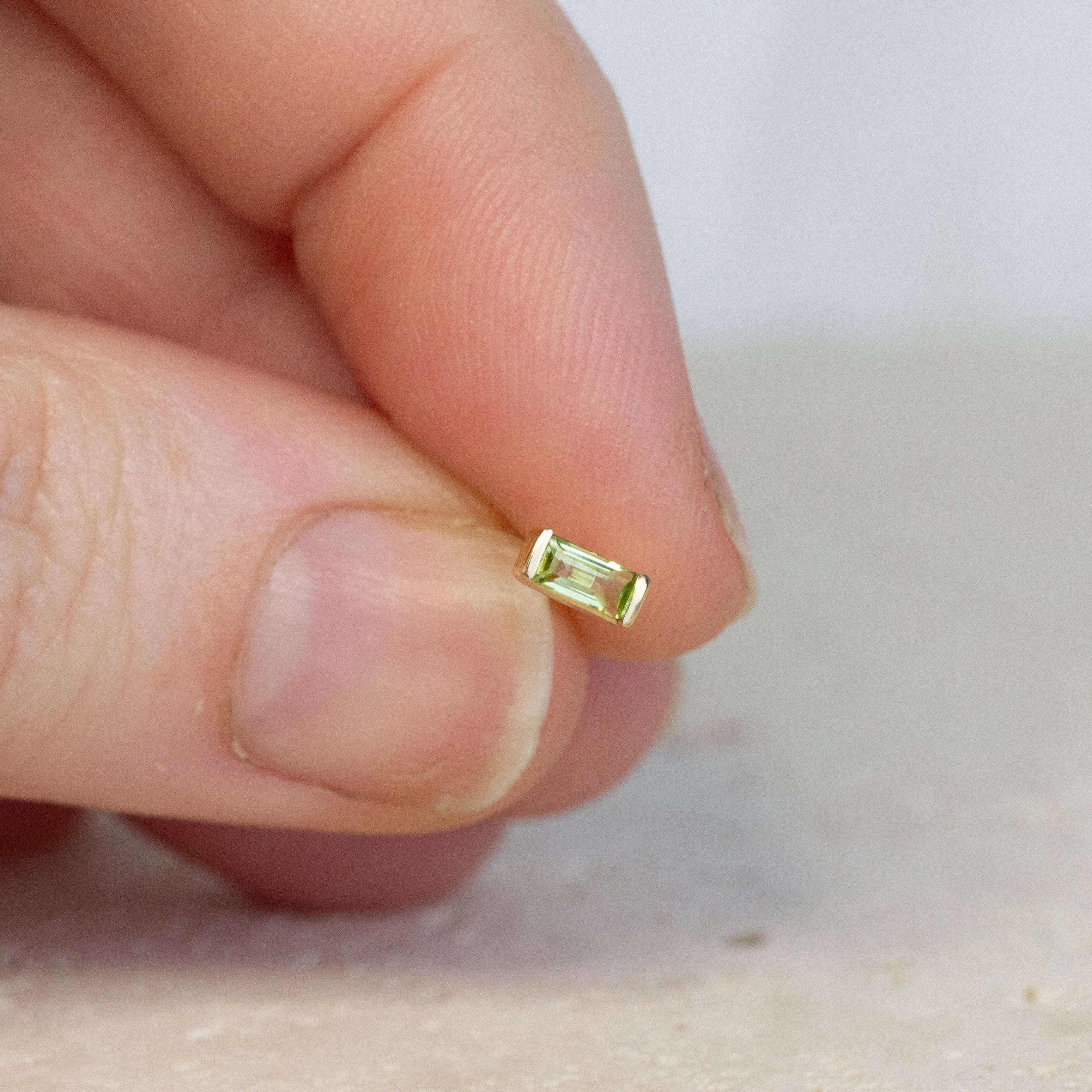 Peridot Confetti Studs | 14ct gold