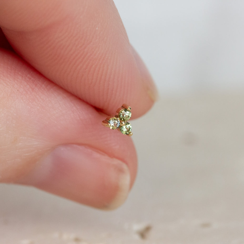 Sapphire Trio Stud | 14ct Gold