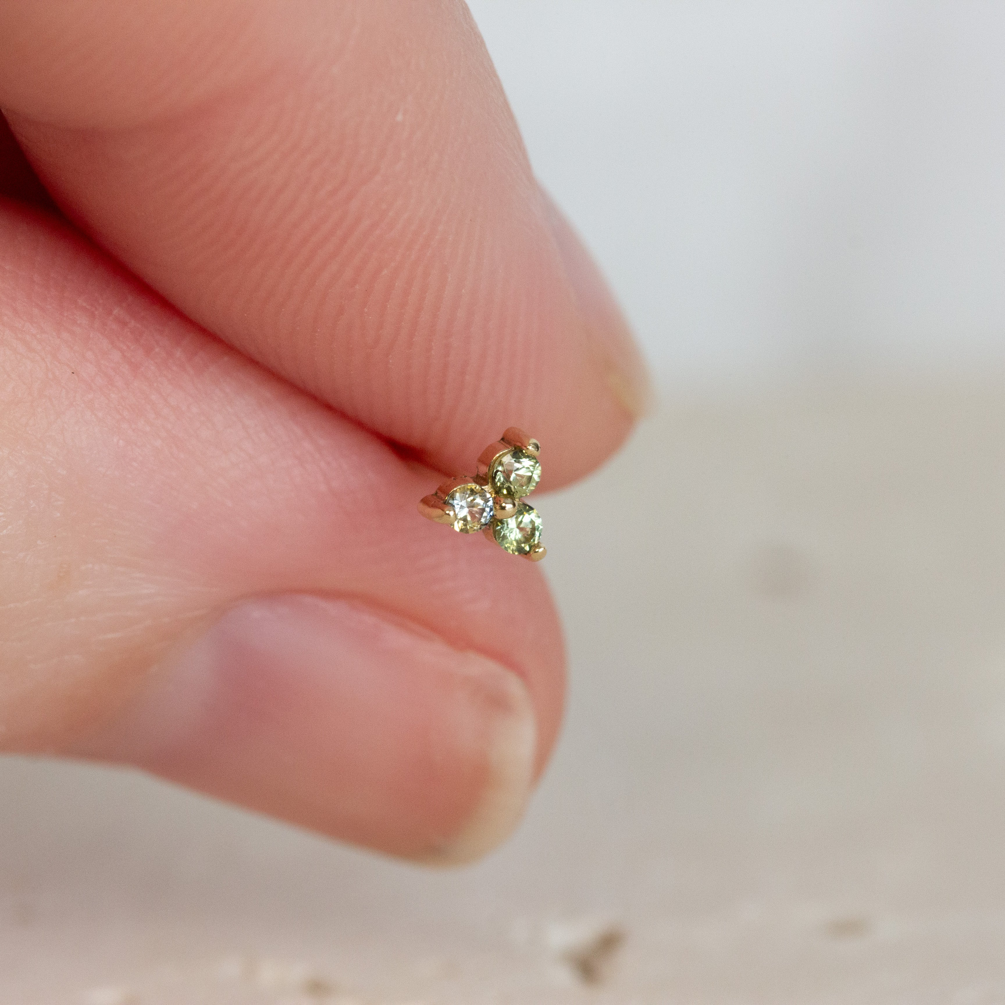 Sapphire Trio Stud | 14ct Gold