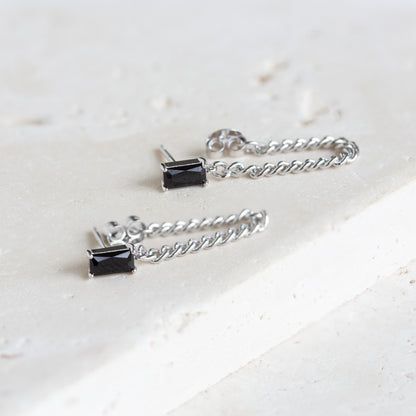 Onyx Chain Studs