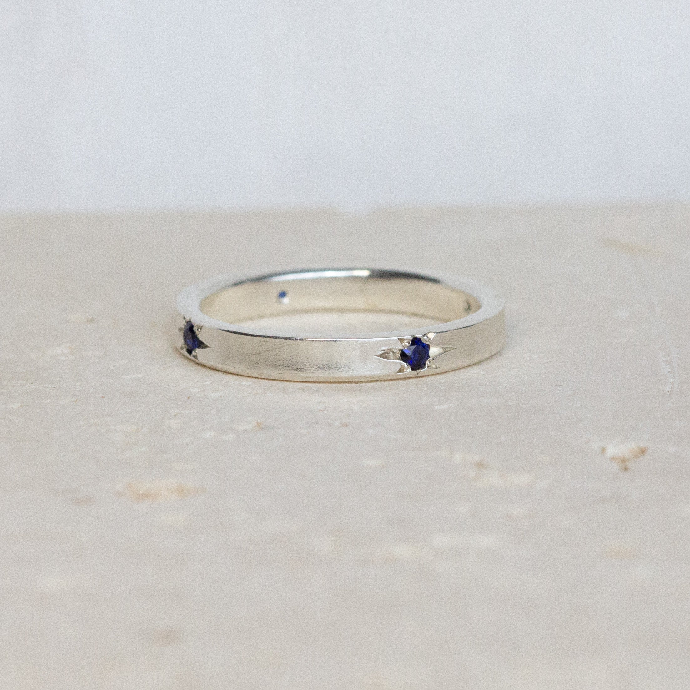 Aster Eternity Band | Deep Blue Sapphire