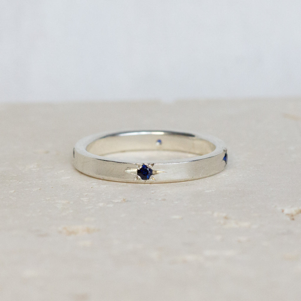 Aster Eternity Band | Deep Blue Sapphire