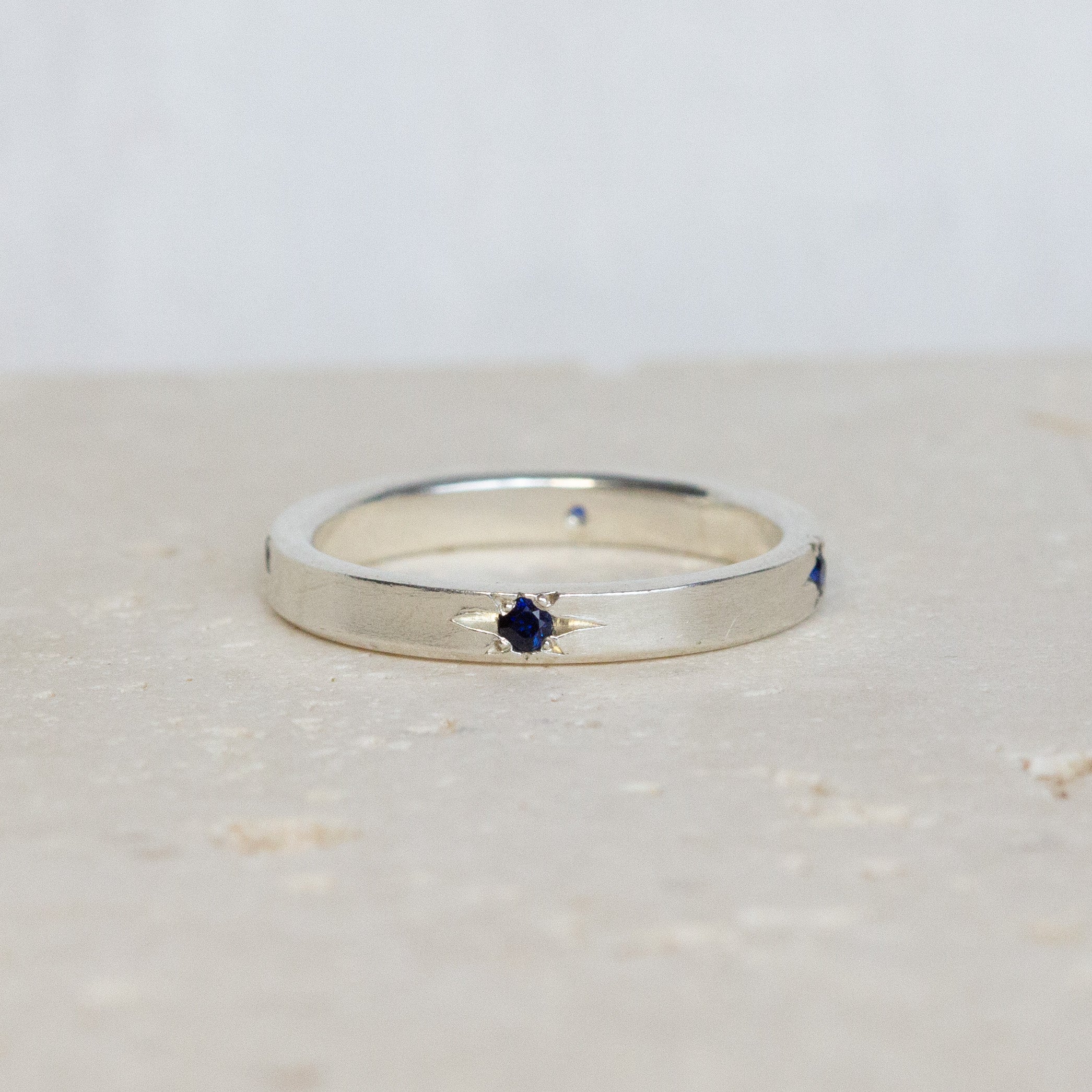 Aster Eternity Band | Deep Blue Sapphire