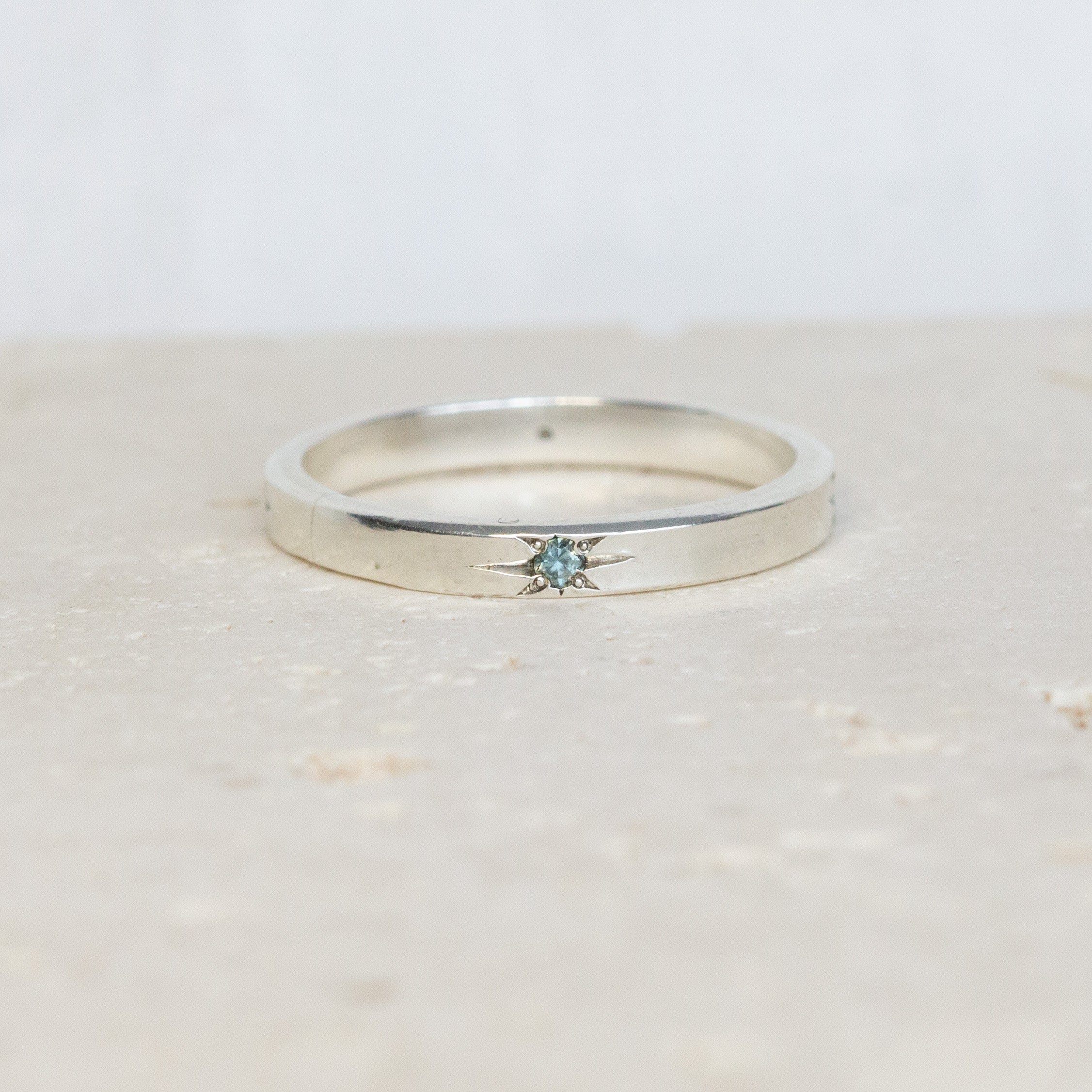 Aster Eternity Band | Teal Sapphire