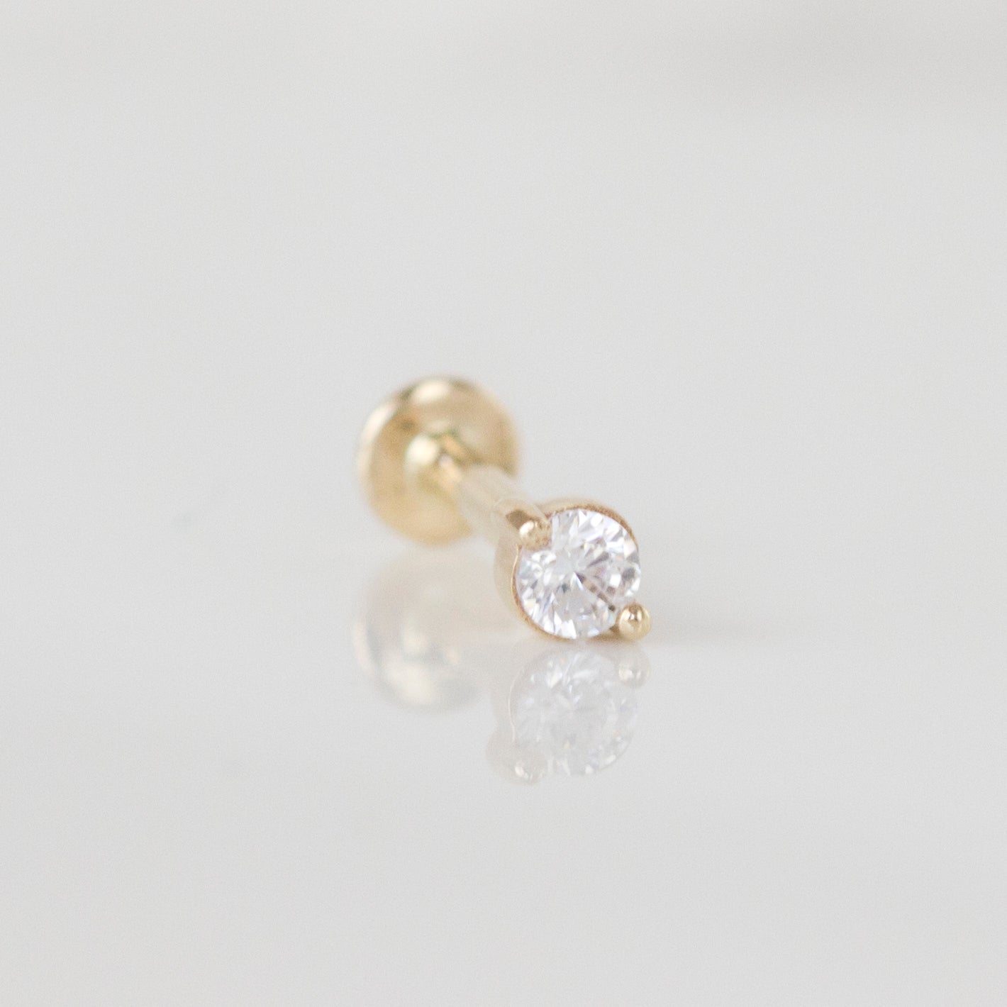 Round solitaire stud | single