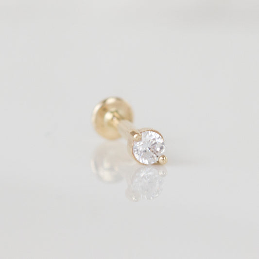 Round solitaire stud | single