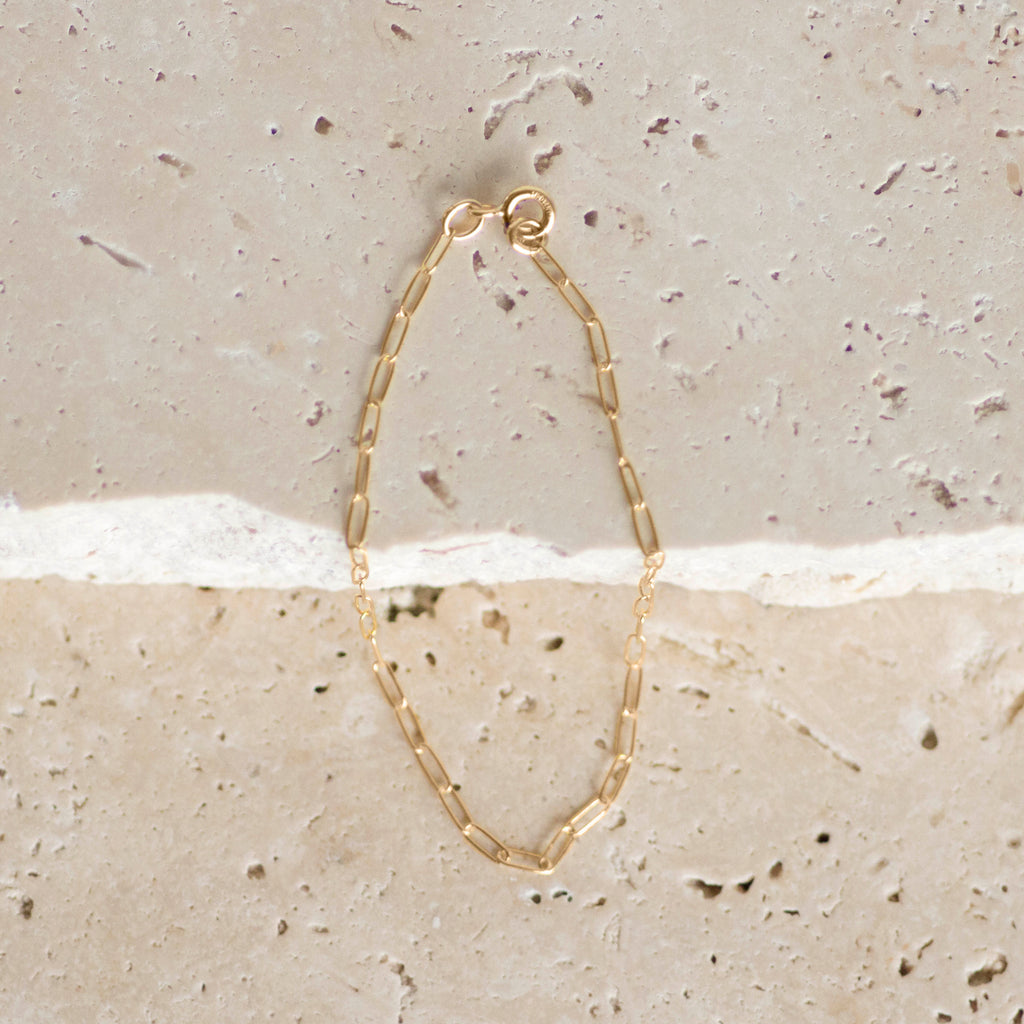 Fine Paperclip Chain Bracelet